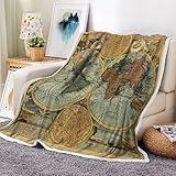 Vintage World Map Throw Blanket, Antique Old Nautical Map of The World Camping Blankets and Throws for Bed, Historical Atlas Geography Wanderlust Pirate Brown Blanket for Sofa Couch Decor, 60X80in