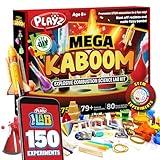 Playz Mega Kaboom! 150+ Explosive Science Experiments Kit for Kids Age 8-12 with 75 App & Video Guided Experiments - Chemistry Set STEM & Educational Toys & Gifts for Boys, Girls, Teenagers & Kids