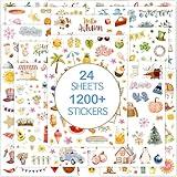Slapaflife Planner Stickers（24 Page,1000+ Stickers, Monthly Daily Holiday Stickers, No Duplication Planner Stickers for Women, Stickers for Scrapbooking, Calendar, Journaling
