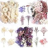 Comkrivy Real Dried Flowers 100% Natural Dried Flowers, Mixed Colors Dried Pressed Leaf Flowers for DIY Arts and Crafts Candles Resin Jewellery Nail Pendant Cards Scrapbooking Wedding Home Decoration