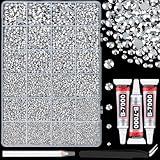 25000Pcs Resin Rhinestones with Tweezers for Crafting, Silver 2-6mm Mixed Sizes Bedazzling Crystal with 3Pcs 10ml B7000 Jewelry Glue for DIY Crafts Clothing Tumblers Shoes Fabric Nail Art