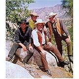 Bonanza Lorne Greene, Michael Landon, Dan Blocker, Pernell Roberts on Rocks 8 X 10 Inch Photo