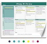 Weekly To Do List Notepad with 52 Tear Off Sheets（8.5"×11"）- Undated Weekly Desk Planner for Women & Man,Work and Home-Greenery Sway