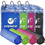 YQXCC 4 Pack Cooling Towel (47"x12") Ice Cool for Neck, Microfiber Soft Breathable Chilly Towels for Yoga, Sports, Golf, Gym, Camping, Running, Fitness, Workout & More Activities
