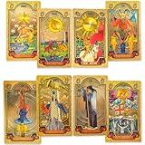 KIINO 78 Gold foil Tarot Cards with Guide Book Tarot Deck for Beginners and Professional Player with Box Tarot PVC Durable Waterproof Wrinkle Resistant