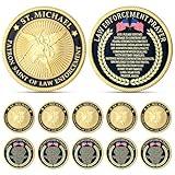 WinnerWhy 10 Pack St. Michael Patron Saint of Law Enforcement Challenge Firefighters Coin for Firefighter Police Officers Us Military Prayer Gift