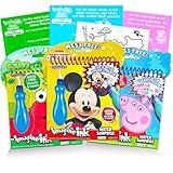 Imagine Ink Water Painting Books Set for Toddlers Kids Ages 3-5 ~ 3 Pack No Mess Paint with Water Books with Water Surprise Brushes, Mickey Mouse, Peppa Pig, Sesame Street Elmo Bundle