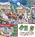 Advent Calendar 2024 Christmas Vacation Advent Calendar Jigsaw Puzzles for Kids Adults, 24 Days 1008 Pieces Puzzles Christmas Countdown Calendars Christmas Decorations Puzzle Gift(27.56 x 19.68 Inch)