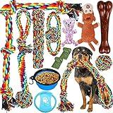 XLMYS Dog Toys for Aggressive Chewers 13 Pack，Indestructible Tug of War Toys for Small, Medium, Large Dog Breeds, Teeth Cleaning Chew Toys Pet Interactive Rope Toys