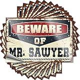 Bumper Stickers Beware of Mr. Sawyer Funny Sticker 10 Pcs Sticker Car Mechanic(6X9CM)