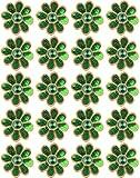 20 Pieces 8 Petals Flower Sequined Appliques Beaded Appliques Floral Iron on Patches Decal for Garment Curtain Pillow Blanket Trimming Jeans Clothing Embellishments (Christmas Green)