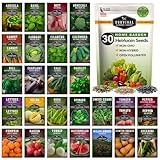 Survival Garden Seeds Home Garden Collection - 30 Pack with 18,500+ Non-GMO Heirloom Vegetable, Fruits, Herb Seed Varieties for Planting - Plant & Grow Survival Food & Emergency Preparedness Gear