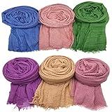 6 PCS Women Scarf Shawl for All Season Scarve, Mixed Color i