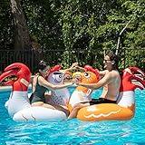 SCS Direct Chicken Fight Inflatable Pool Float Game Set - Includes 2 Giant Battle Ride-Ons - Flip Your Friends to Win- Perfect for Outdoor Swimming Party Activities Fun w/Kids Family Adults, Xmas Gift