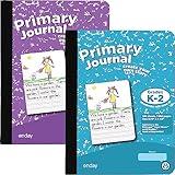 Enday Primary Journal Grades K-2, Primary Writing Journal, Half Page Ruled Primary Journal Composition Notebook for Kids, 100 Sheets kids Notebook, Purple (2 Pack)