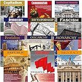 Forms of Government and Economic Ideologies Poster Set Social Study Sociology Bulletin Board Decorations for School Classroom Office Wall Decor for Middle School and High School Classroom Decorations