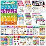 Decorably 50 Vibrant Toddler Learning Posters for Toddlers 1-3 - 11x17in Preschool Posters, Learning Posters for Kids Ages 3-5, Educational Posters for Kindergarten, Kindergarten Posters for Classroom