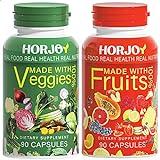 HORJOY Nature Fruits and Veggies/Vitamins Supplements Dietary Nutritional Balance 90 Fruit and 90 Veggie Capsules-(Pack of 2)