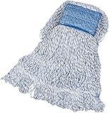 Amazon Basics Loop-End Rayon Finish Commercial String Mop Head, 5 Inch Headband, Medium, 6-Pack