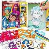 Made By Me Anime Artist Pad, 28-Page Coloring Book, Includes Fun Art Supplies & Removable Stickers Inspired by Comic Books, Great Gifts for Anime Enthusiasts, Coloring Books for Kids Ages 4-8