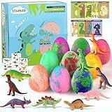 Bath Bombs for Kids with Surprise Toys Inside - 9 Pack Organic Dinosaur Bath Bombs Gift Set, Bubble Bath Fizzes, Dinosaur Toys for Kids 3 4 5 6 7 8 9 Years, Christmas Gifts, Stocking Stuffers for Kids