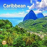 2025 Caribbean Monthly Wall Calendar by Bright Day, 12 x 12 Inch Tropical Paradise Island Destinations