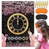 New Years Eve Game, New Years Games, Pin Games with Reusable Clock Stickers Activities for Kids Teens Family Party Games, Pin The Clockwise On The Clock Games Indoor Outdoor 2025 NYE Party Decorations