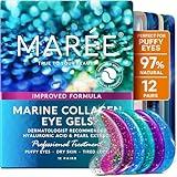 MAREE Eye Gels - Under Eye Patches for Puffy Eyes and Dark Circles with Natural Marine Collagen & Hyaluronic Acid - Anti-Aging Eye Masks for Face to Soothe Puffiness, Undereye Patches for Wrinkles