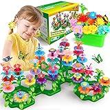 YEEBAY Flower Garden Building Toys for Girls Age 3, 4, 5, 6, 7 Year Old - STEM Gardening Pretend Toys for Kids - Stacking Game for Toddlers Play Set - Educational Activity for Preschool (148 PCS)