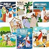 Haooryx Christian Bible Coloring Books - 24Pcs Mini Christian Bible Stories Booklets Crafts Kids DIY Art Drawing Book Jesus Angels Church Holiday Presents Classroom Xmsa Games Prizes Party Bag Fillers