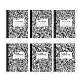 Oxford Composition Notebooks, Wide Ruled Paper, 9-3/4 x 7-1/2 Inches, 100 Sheets, Black, 6 Pack (63764)