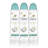 Dove Antiperspirant Deodorant Dry Spray Coconut Water & Lime scent 3ct skin repair after shaving with odor control & sweat protection Pro Ceramide Technology to boost ceramide levels in skin 3.8 oz