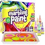 Marbling Paint Art Kit for Kids - Arts & Crafts Gifts for Girls & Boys Ages 6-12 Years Old - Easter Craft Kits Set - Paint Gift Ideas Activities Toys Age 6 7 8 9 10 Year Olds - Marble Painting Kits