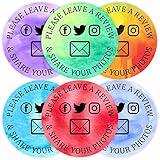 Please Leave A Review Sticker - (Pack of 300) 2" Large Round Essential Small Business Labels to Request Remind Share Your Photos on Social Media