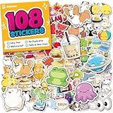 Cute Stickers for Kids - Christmas Stocking Stuffers Kids - Kawaii Stickers, Water Bottle & Teacher Rewards - 108pc Easy Peel Bulk Pack for Teens - Waterproof Vinyl Decals Scrapbook, Journal