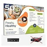 Canlarriz 50 Inch 4K UHD 1000nits Wall Mount Digital Signage Slim Fit Frameless Commercial Display digital menu board Advertising Screen 4-64GB Android 11.0 with HDMl in