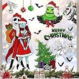 Mfault 121 PCS Merry Christmas Nigh.tmare BEF.ore Christmas Window Clings 9 Sheets, Jack Sally Xmas Tree Skull Stickers Decal Decoration, 2025 New Year Home Kitchen Winter Holiday Decor