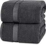 Utopia Towels - Luxurious Jumbo Bath Sheet 2 Piece - 600 GSM (35X70 Inches) 100% Ring Spun Cotton - Highly Absorbent and Quick Dry Extra Large Bath Towel - Super Soft Hotel Quality Towel (Grey)