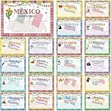 Pasimy 21 Pcs Spanish Language Country Posters Bulk Spanish Speaking Classroom Decorations Latin American Hispanic Heritage Month Educational Learning Materials for Teacher School Bulletin Board Wall