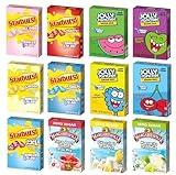 SINGLES TO GO! Drink Mix Variety Pack of 12-3 Margaritaville Flavors, 5 Starburst Flavors and 4 Jolly Flavors - On the go Convenience - Powdered Drink Mix