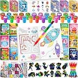 BenLouis 96Pcs Kids Party Favors Mini Coloring Books Crayon Slap Bracelets Stickers Set Bulk for Kids 4-8-12 Classroom Birthday Gifts Goodie Bags Pinata Stuffers School Rewards Crafts Supplies