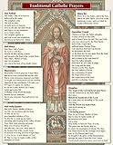 Traditional Catholic Prayers Full Page LAMINATED Poster 11 x 8.5 Inches with Two Free Bonus Cards Included