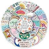 100pcs Mental Health Stickers for Water Bottle, Mental Health Matters Awareness Therapist Waterproof Vinyl Decal for Kids Adult Girl Laptop Skateboard Phone Notebook Guitar(Positive Affirmation)