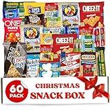 Variety Snack Box for Adults - 60 Count Care Package for Kids, College Students, and Office - Assorted Chips and Treats in a Beautiful Gift Box