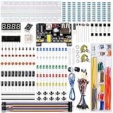 Miuzei Electronics Component Fun Kit with Supply Module, Jumper Wire, 830 Tie-Points Breadboard, Precision Potentiometer, Resistor, LED, Compatible with Arduino, Raspberry Pi, STM32