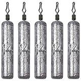 MAFIMOEA 10-25 pcs Lead Drop Shot Weights Skinny Pencil Shaped Fishing Sinkers with Barrel Swivels for Drop Shot Rig Fishing Tackle Saltwate Freshwater