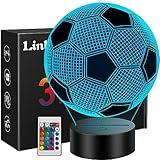 Linkax Stocking Stuffers for Teens Boys Kids, Christmas Soccer Gifts for Boys, 3D Illusion Lamp Night Light, 8 9 10 11 12 Year Old Boy Birthday Gifts, Football Accessories Stuff Sport Fans Room Decor