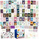 Decorably 110 Pack Gold Foiled & Glittery 5x7in All Occasion Cards with Envelopes and Stickers, 110 Unique Designs All Occasion Cards Assortment Box with Envelopes with Printed Message Inside