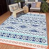 Outdoor Rugs Patio Camping Waterproof - 5x8 Plastic Straw Patio Rug Portable for Campers, Outside RVs Mat, Outdoor Area Carpet for Patios Clearance, Backyard Porch, Balcony, Picnic