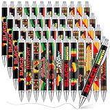 Cholemy 48 Pieces Black History Month Pen Bulk Black History Month Ballpoint Pen African American Festival Retractable Black Ink Pens Black Freedom Day Pens Gifts for Office Party Favors